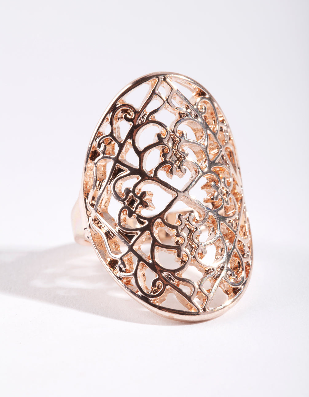 Rose Filigree Shield Ring