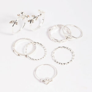 Leaves Ring Stack 8-Pack
