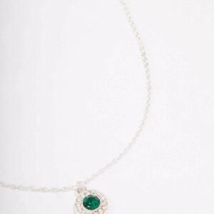 Emerald Halo Pendant Necklace