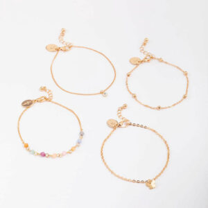 Beaded Coin Bracelet 4-Pack